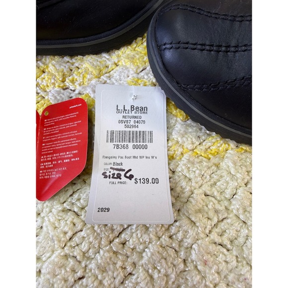 LL Bean Rangeley Pac Boot Mid Waterproof Insulated Black Winter Boots Women 6 - Picture 5 of 16